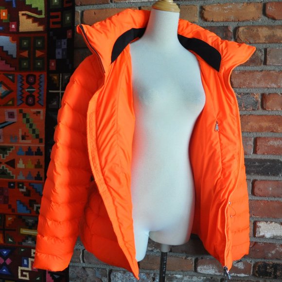 Neon Bright ORANGE RLX Ralph Lauren Down Puffer Ski Snowboard JACKET Coat XL - Picture 7 of 8